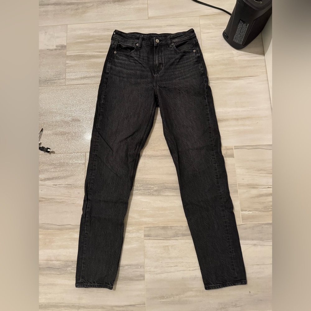 American Eagle Black Mom Jeans Size 4 Long